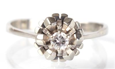 Solitärring ca. 0,15 ct, - Antiques, art and jewellery