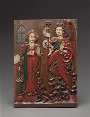 Relieftafel "Verkündigung an Maria", Tirol, 19. Jhdt. - Kunst, Antiquitäten und Schmuck