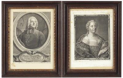 Paar barocke KupferstichPorträts - Arte, antiquariato e gioielli