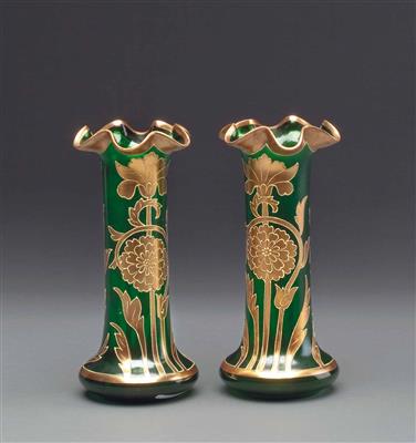 Paar Vasen, wohl Gräflich Harrach'sche Glasfabrik, Neuwelt um 1900 - Antiques, art and jewellery