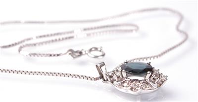 Brillantdiamantanhänger zus. 0,22 ct an Venezianerhalskette - Arte, antiquariato e gioielli