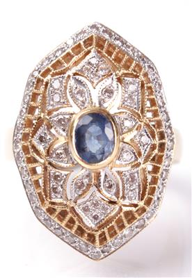 Diamantdamenring zus. ca. 0,40 ct - Antiques, art and jewellery