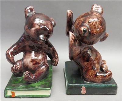 Paar Bären-Buchstützen, Anzengruber Keramik um 1955 - Antiques, art and jewellery