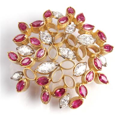 Diamantbrosche zus. ca. 3,90 ct - Arte, antiquariato e gioielli