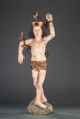 Hl. Sebastian mit Barett, München/Freising um 1480 - Kunst, Antiquitäten und Schmuck