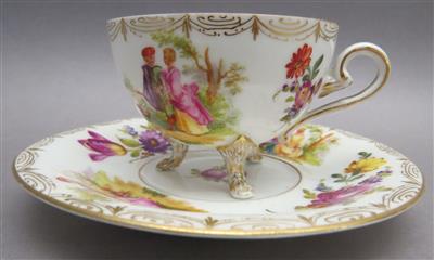 Ziertasse mit Untertasse, Dresden um 1900 - Antiques, art and jewellery