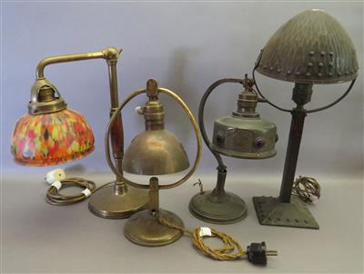 4 verschiedene Tischlampen, ca. 1900 - 1930 - Antiques, art and jewellery