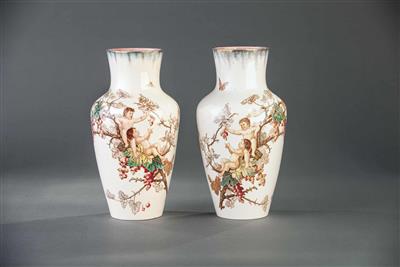 Paar Vasen, Villeroy  &  Boch, Mettlach um 1900/15 - Kunst, Antiquitäten und Schmuck