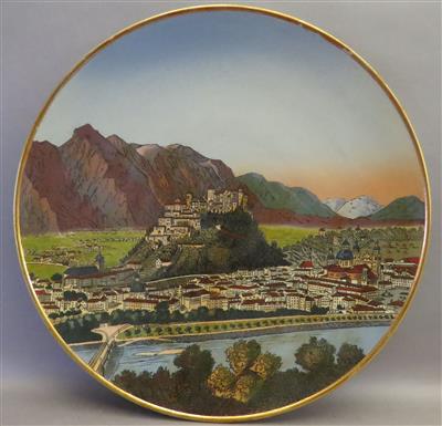 Bild-Teller "Salzburg", Villeroy  &  Boch, Mettlach um 1900 - Umění, starožitnosti, šperky