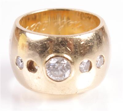 Brillandamenring zus. ca. 0,70 ct - Antiques, art and jewellery