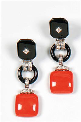 Paar Diamant-Ohrgehänge - Kunst, Antiquitäten und Schmuck