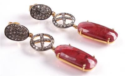 Paar Diamant-Ohrgehänge - Antiques, art and jewellery