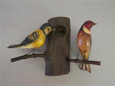 Vogelpaar in Viechtauer Art, 19./20. Jhdt. - Umění, starožitnosti, šperky