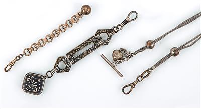3 Taschenuhren-Ketten (Chatelaine) - Antiques, art and jewellery