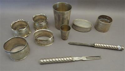 Sammlung von 9 Silbergegenständen - Arte, antiquariato e gioielli