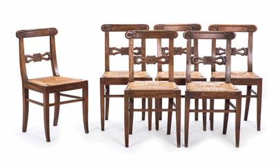Satz von 6 Biedermeier-Sesseln um 1830 - Kunst, Antiquitäten und Schmuck