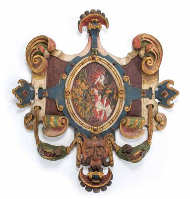 Wappenkartusche, Südtirol, 1. Hälfte 17. Jhdt. - Antiques, art and jewellery