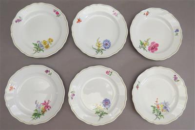 6 Dessertteller, Meissen, 2. Hälfte 20. Jhdt. - Antiques, art and jewellery