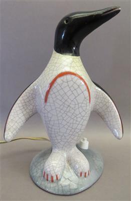 Tischlampe "Pinguin", Karlsruher Majolikafabrik - Umění, starožitnosti, šperky