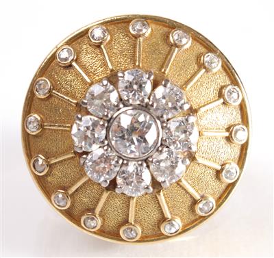 Diamantdamenring zus. ca. 2 ct - Arte, antiquariato e gioielli