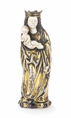 Madonna mit Kind, in der Art der spätgotischen Nürnberger Arbeiten, 19. Jhdt. - Arte, antiquariato e gioielli