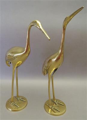 2 Tierfiguren "Reiher", Gilde Handwerk, 2. Hälfte 20. Jhdt. - Arte, antiquariato e gioielli