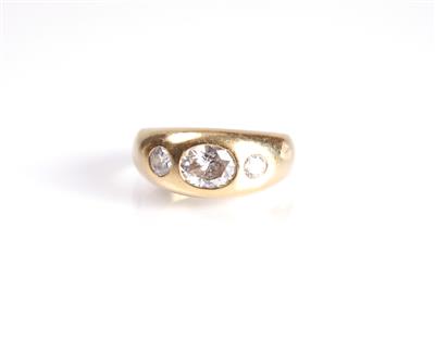 Diamantdamenring zus. ca. 1 ct - Antiques, art and jewellery