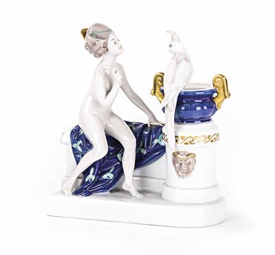 Venus mit Papagei, Fa. Rosenthal um 1924 - Umění, starožitnosti, šperky