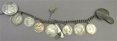 Silberne Münz-Bauchkette - Arte, antiquariato e gioielli