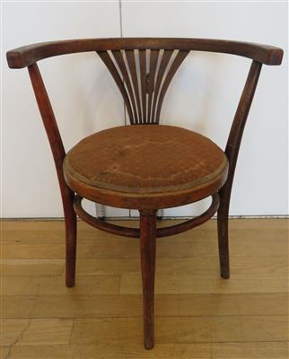 Buchenholz-Rundsessel, Fa. Thonet Anfang 20. Jhdt. - Umění, starožitnosti, šperky