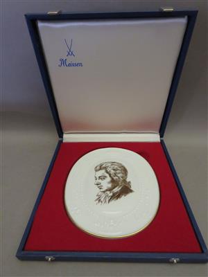 In Memoriam Wolfgang Amadeus Mozart, Meißen Porzellan-Bildnisplakette, DDR 1978 - Antiques, art and jewellery