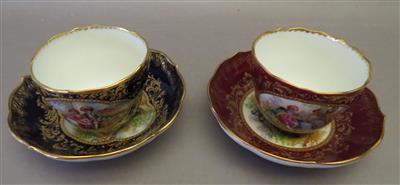 2 Mokkatassen mit Untertasse, Fa. Meissen - Antiques, art and jewellery