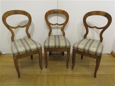 3 Biedermeier-Sessel um 1830 - Kunst, Antiquitäten und Schmuck