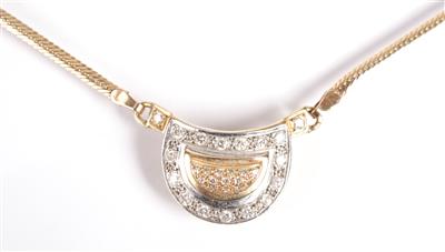 Brillantdiamantcollier zus. ca. 0,55 ct - Antiques, art and jewellery