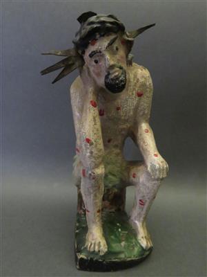 Skulptur-Christus in der Rast, alpenländisch, 1. Hälfte 19. Jhdt. - Antiques, art and jewellery