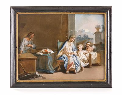 2 Hinterglasbilder, Augsburg um 1800 - Arte, antiquariato e gioielli