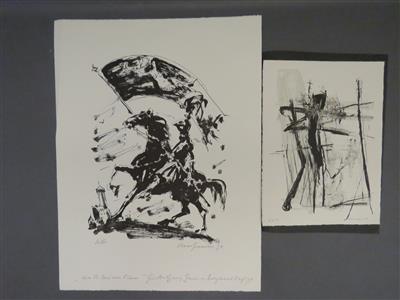 2 Lithografien: a) Manfred Hebenstreit * - Arte moderna e contemporanea, grafica moderna