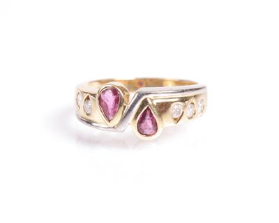 Brillant-Rubin-Ring - Antiques, art and jewellery
