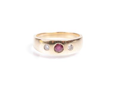 Brillant-Rubin-Ring - Arte, antiquariato e gioielli
