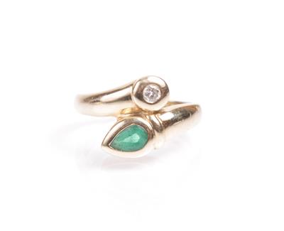 Brillant-Smaragdring - Antiques, art and jewellery