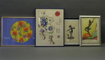 4 Dekorationsbilder, um 1900/25 - Kunst, Antiquitäten und Schmuck