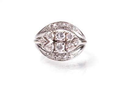 Brillant-Diamantdamenring zus. ca. 0,95 ct - Umění, starožitnosti, šperky