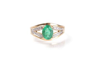 Brillant Smaragdring - Antiques, art and jewellery