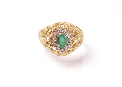 Diamant Smaragdring - Antiques, art and jewellery