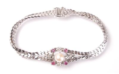 Diamant Rubinarmkette - Arte, antiquariato e gioielli