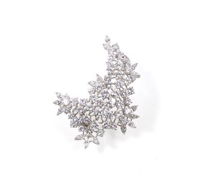 Diamantbrosche zus. ca.7,50 ct - Umění, starožitnosti, šperky