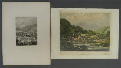 Konvolut von 2 Ansichten aus Bad Ischl: a) W. Lehmann - Arte, antiquariato e gioielli