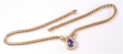 Brillant Diamant Saphircollier zus. ca. 1,45 ct - Arte, antiquariato e gioielli