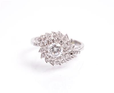 Brillant-Diamantdamenring zus. ca. 0,95 ct - Umění, starožitnosti, šperky