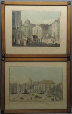 2 Kupferstich-Nachdrucke Alt Wiener Veduten, wohl 19. Jahrhundert - Arte, antiquariato e gioielli
